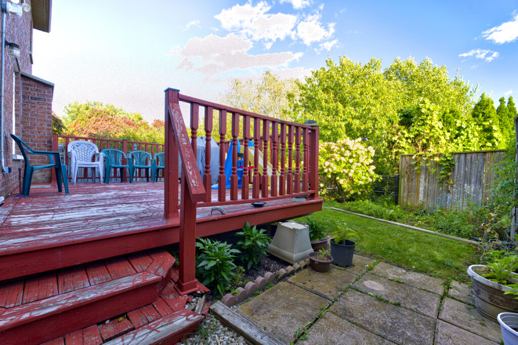 Backyard deck and patio walkway