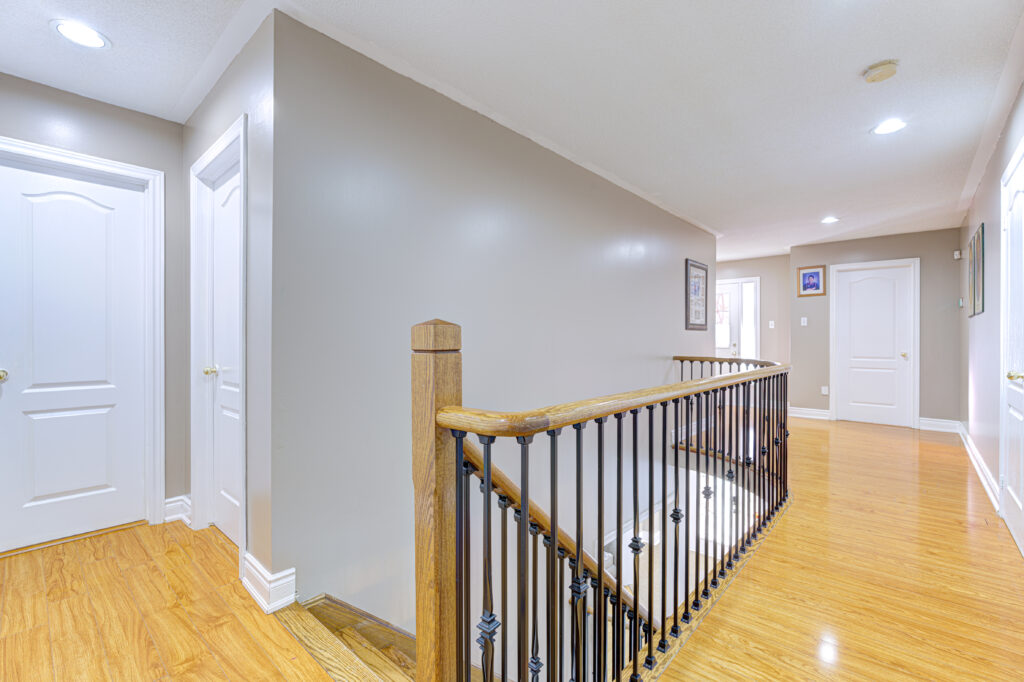 Condo interior hallway and staircase
